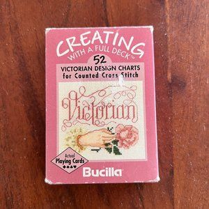 Victorian Counted Cross Stitch Design Charts Playing Card Incomplete Set